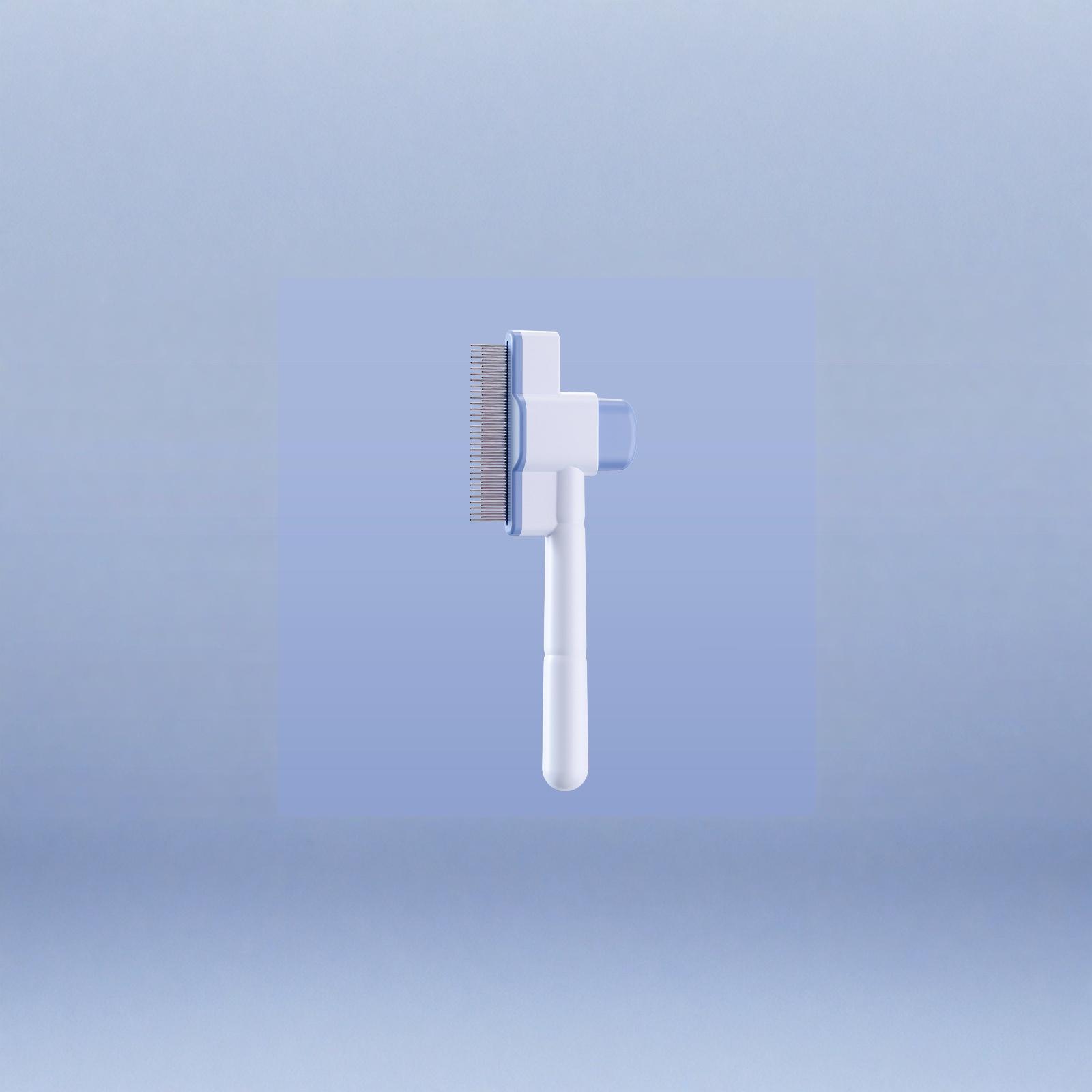 

Self Cleaning Pet Comb for Dogs Cats Flea Removal Knot Opener Hair Remover one size синий