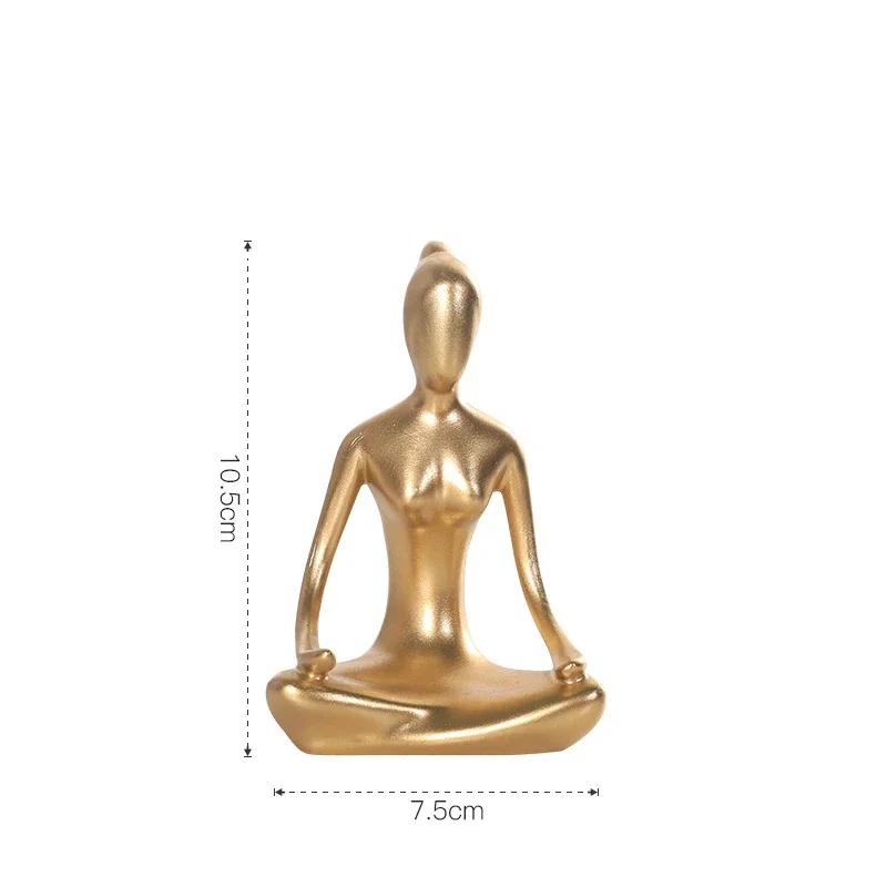 10cm Abstract Art Resin 12 Styles Yoga Poses Figurine Porcelain Lady Statue Home Studio Decor Ornament New Room Decoration