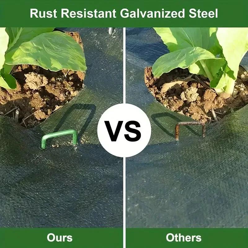 10/200pc Landscape Staples U-Shaped Garden Pins Garden Stakes Staples Heavy Duty Yard Lawn Tent Stakes Securing Pegs For Weed Ba