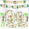 Forest Animal Themed Party Supplies Birthday Decorations Arrangement Props Paper Plates Paper Cups Paper Tissue Banners Tablecloths
