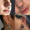 ASTM F136 Titanium Large Gauge 4G 6G 8G 10G Single Hinged Clicker Segment Hoop Ring Mirror Septum Nose Piercing Anodizing Body