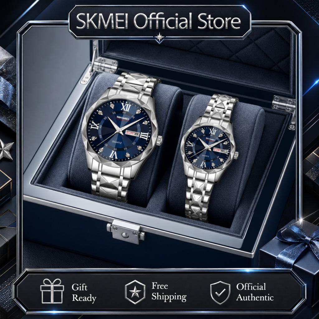 SKMEI 9369 & 9370 Luxury Quartz Watches Men Women Waterproof Fashion Watch Couple Sports Clock Reloj Hombre Week Date Display