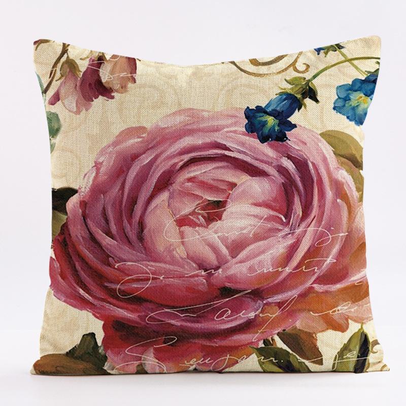 Retro Blumenmuster Kissenbezug mit kurzem Plüschdruck für Wohnzimmer Sofa Dekoration Kissenbezug Kissenbezüge