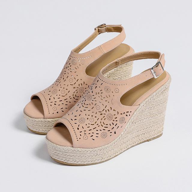 

Босоножки на высоком каблуке для женщин, соломенные модные римские винтажные сандалии, супервысокие, удобные, абсолютно новые, летние 42 розовый