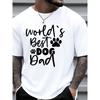 Men'S World'S Best Dog Dad T-Shirt - Funny Dog Paw Print & Bone Graphic, Comfort Colors Casual Fit Short Sleeve Round Neck, All-Season Comfort