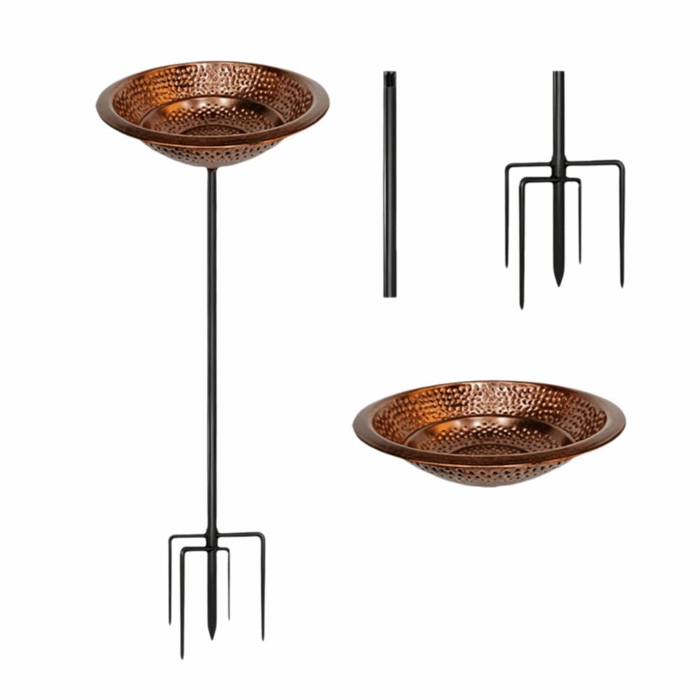 Iron Bird Bath Bowl Rust-Proof Bird Feeding Bowl Ornament Patio Yard Lawn Decor Porch Backyard Regular style 73cm