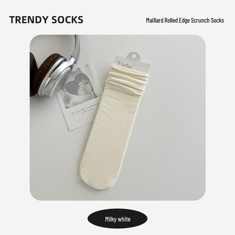Women's Pure Cotton Socks: Spring/Summer, Thin/Thick, Solid Colors, Medium Tube, Oxygen Cotton, Long Confinement Socks.