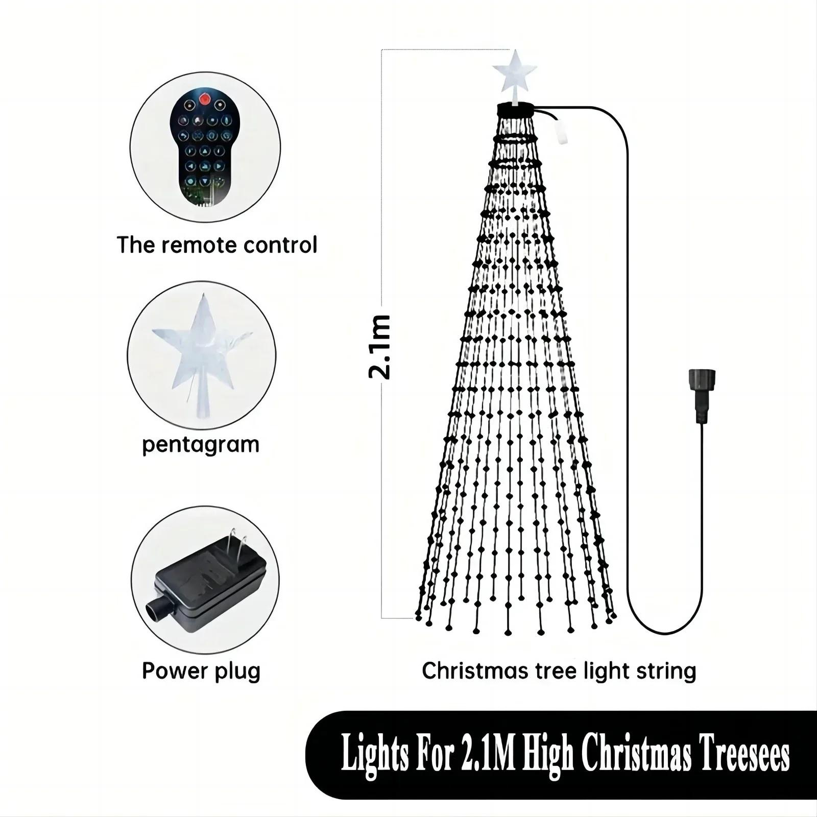 

Christmas Decoration Lights 400 LED Christmas Tree Lights with Star Topper Indoor Outdoor String Lights for Yard Party Home US Plug