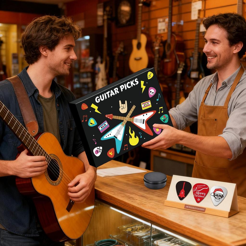 Christmas countdown Advent Guitar Picks 24 days Countdown to Christmas electric guitar pick set for adults teenagers