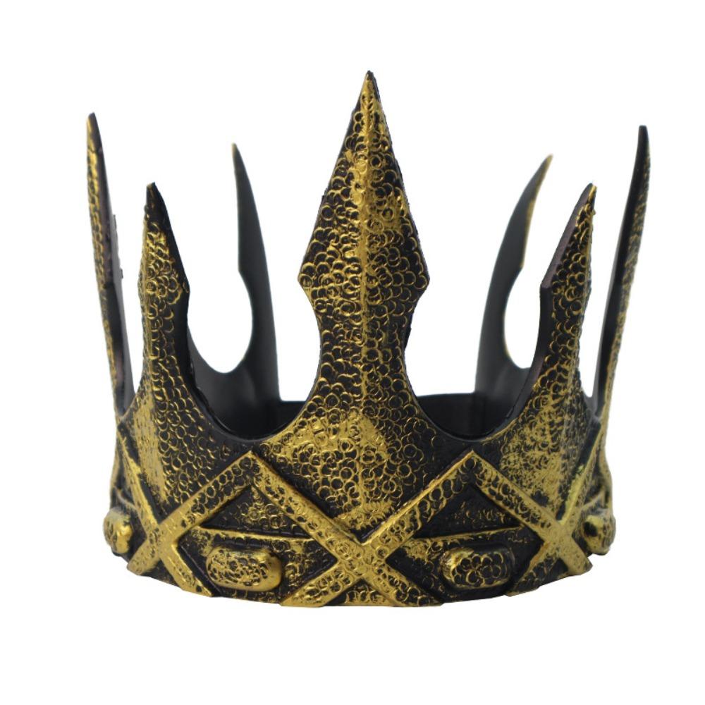 Hair Hoop PU Prince Crowns Bar Mitzvah Crown Round Tiaras Simple King Crown  Wedding