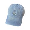 Spring and Summer Washing Denim Embroidered Baseball Cap for Women Korean Style Fashionable Street Sunshade Showing Face Small Baseball Cap