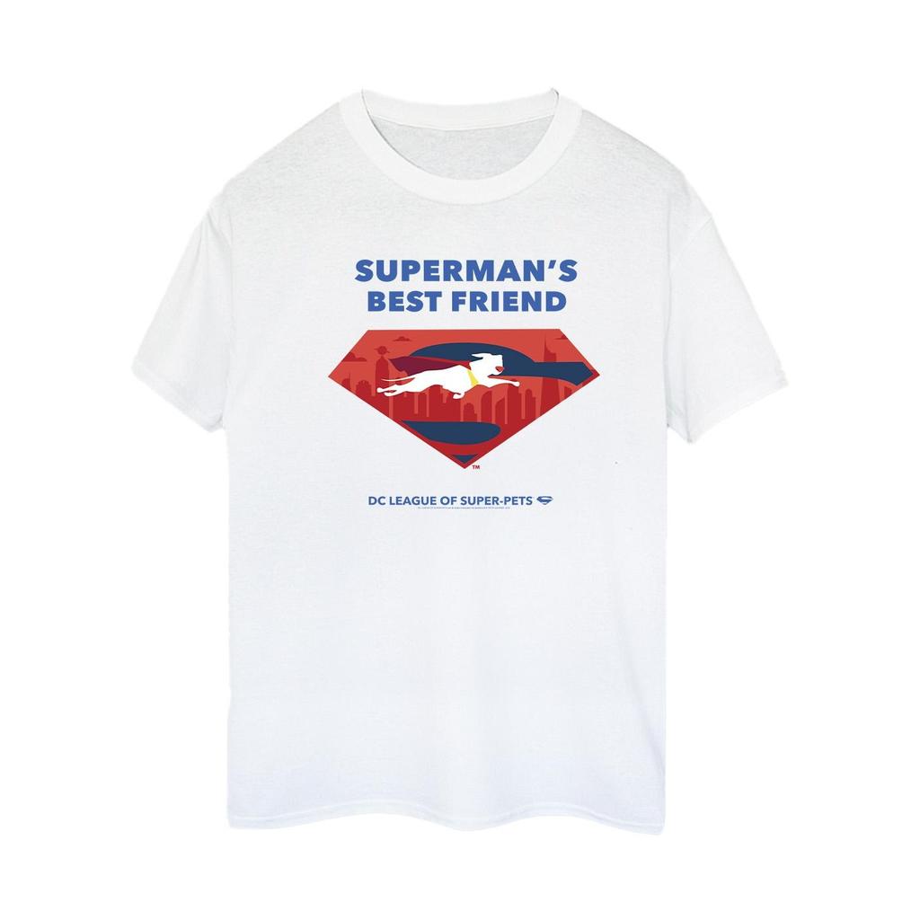 DC Comics Womens/Ladies DC Comics DC League Of Super-Pets Superman´s Best Friend Cotton Boyfriend T-Shirt
