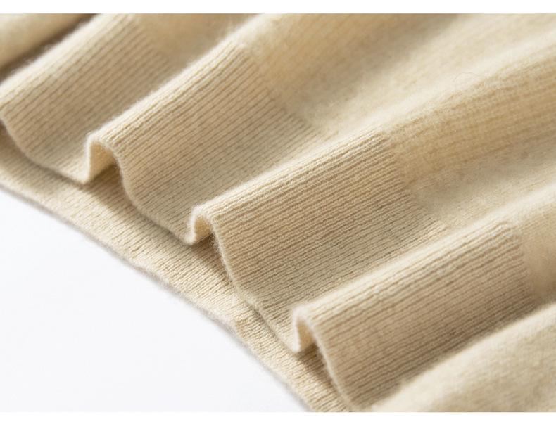 Women's Pure Cashmere Knit Long Sleeve Base Layer Sweater - Autumn/Winter, Loose Fit, Slimming, Warm Pullover