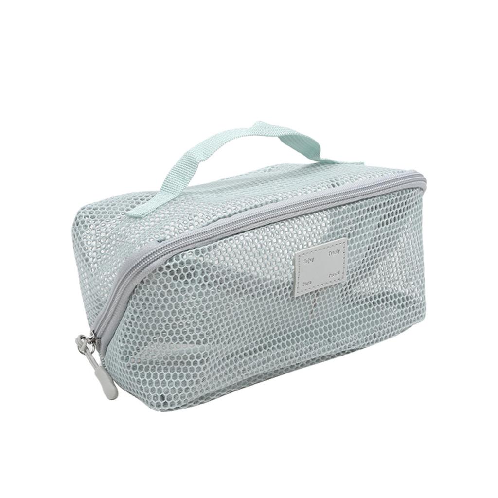 Women Travel Portable Cosmetic Storage Pouch Toiletry Organizer Bag Mesh Transparent Wash Bag Tote Multifunctional Makeup Case Washbag