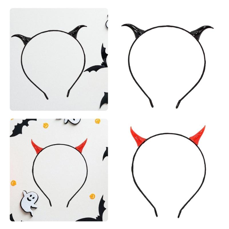 Devil Horns Headbands Personality Party Headpiece Halloween Children Headwear for Costume and Daily Wear