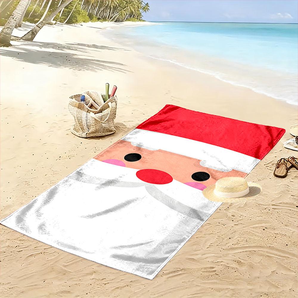 Cheerful festive face design Print beach towel, quick drying, suitable for travel, outdoor sports, jogging, the beach and swimming, gift
