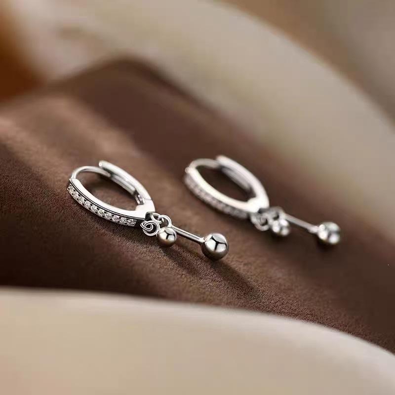 925 Sterling Silver Double Ball Stud Earrings - 2024 High-End Light Luxury for Women