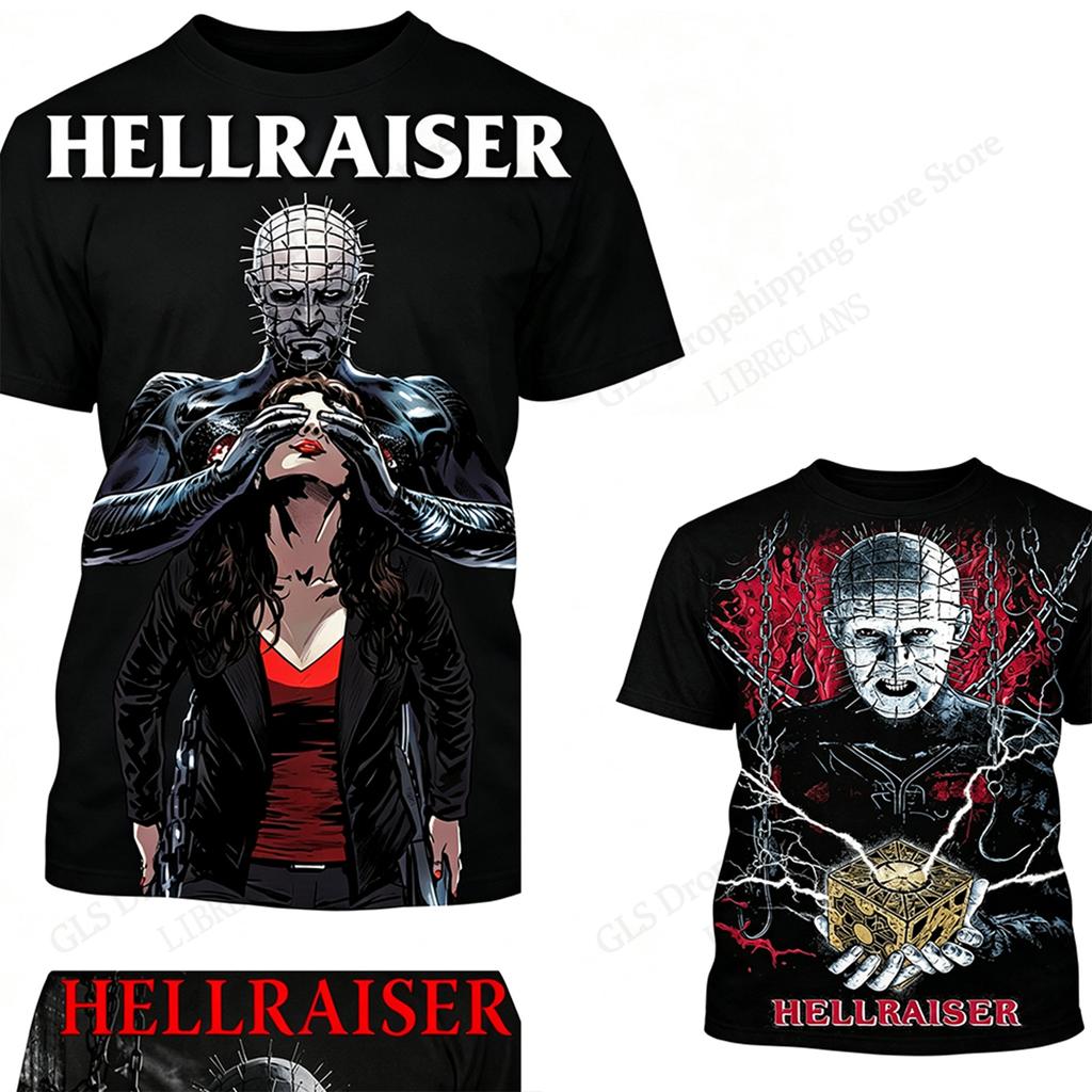 Horror Movie Hellraiser 3d Print T-shirt Men Women Fashion Breathable Short Sleeve Tops Tees Halloween Tshirt Men Clothing Child