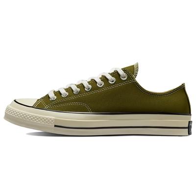 1970s Chuck Taylor All Star Low Top Abrasion Shock Absorbing Canvas Shoes Unisex Olive Green