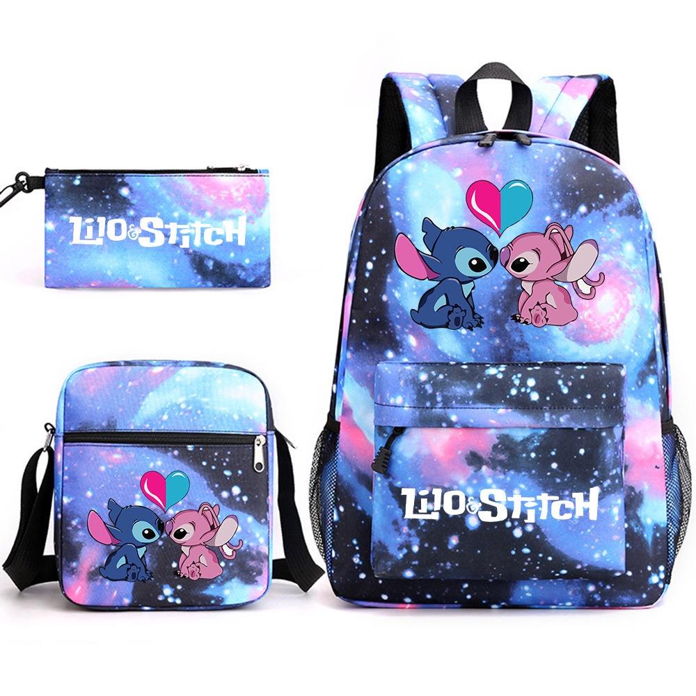 Lilo Stitch Cartoon Kids Boys Backpack Large Capacity Travel School Bag