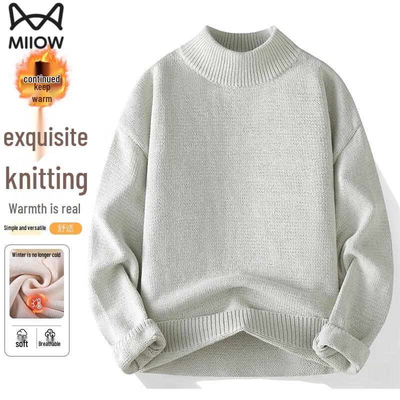MiiOW Men s Solid Color Knit Pullover Sweater L