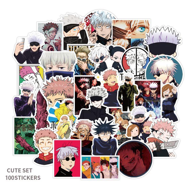 50100x Jujutsu Anime Kaisen Sorcery Sticker Waterproof Decals Skateboard Laptop