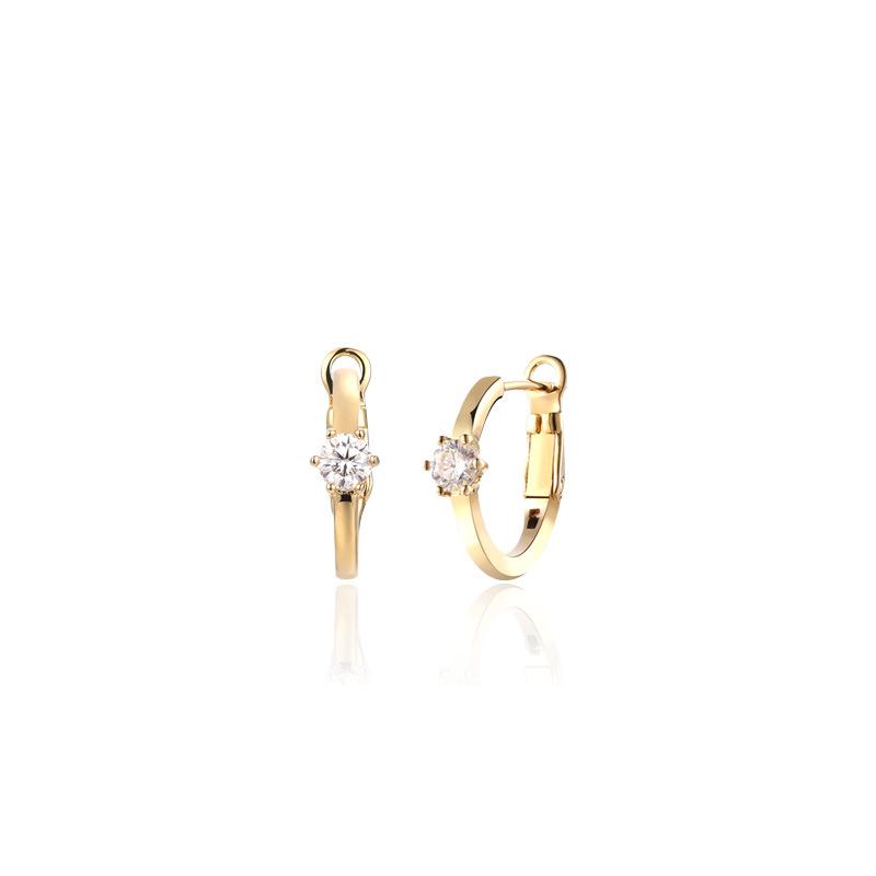 925 Sterling Silver Moissanite U-Shaped Korean Earrings for Women - High-End Geometric Light Luxury