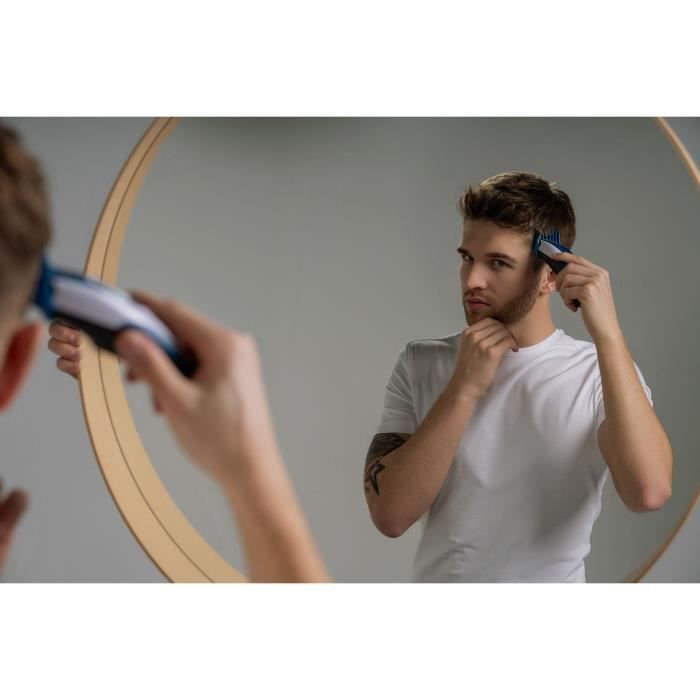 Haarschneider - WAHL - COLOR PRO CORDLESS - 3,5 W - 8 Aufsätze - Akkulaufzeit : 60 min - Blau / Grau