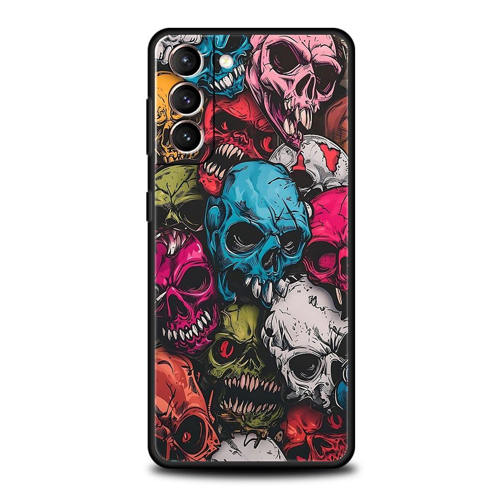 Skeleton Skull Phone Case for Samsung Galaxy S26 S25 S24 S23 S22 S20 S21 FE Ultra S25 Edge Plus 5G Soft TPU Cover Fundas Capas