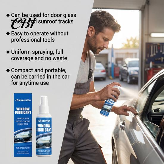 Window Strip Lubricant Car Track Lubricant, Eliminates Squeaky Noises Sealant for Smooth Glass Movement, 100ml Rubber Seal Conditioner Side Windows &
