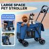 Outdoor Pet Stroller Breathable Strollers Foldable Cat Dog Stroller for Small Medium Large Pet 4 Wheel Shockproof Stroller