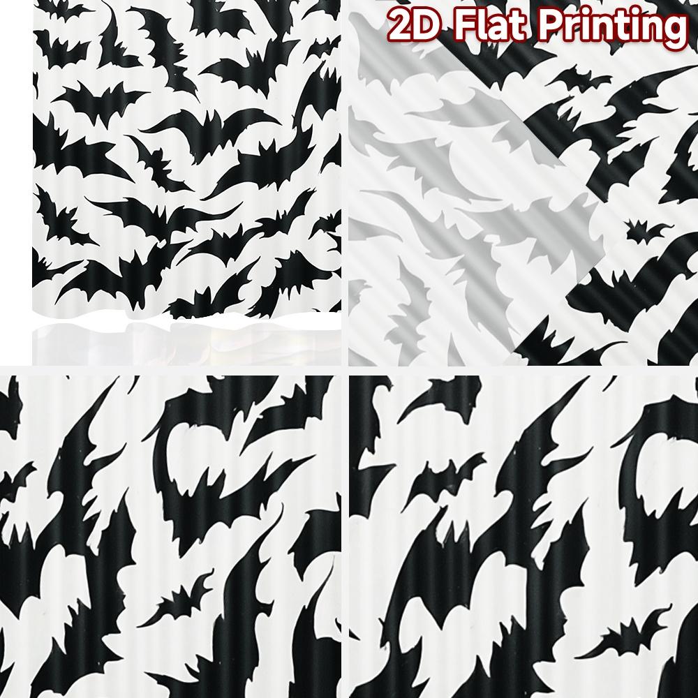 2D FLAT PRINTING 2pcs Curtains (Without Rod) Halloween Bats Decoration Saint Patrick Is Day Holiday Curtains with Digital