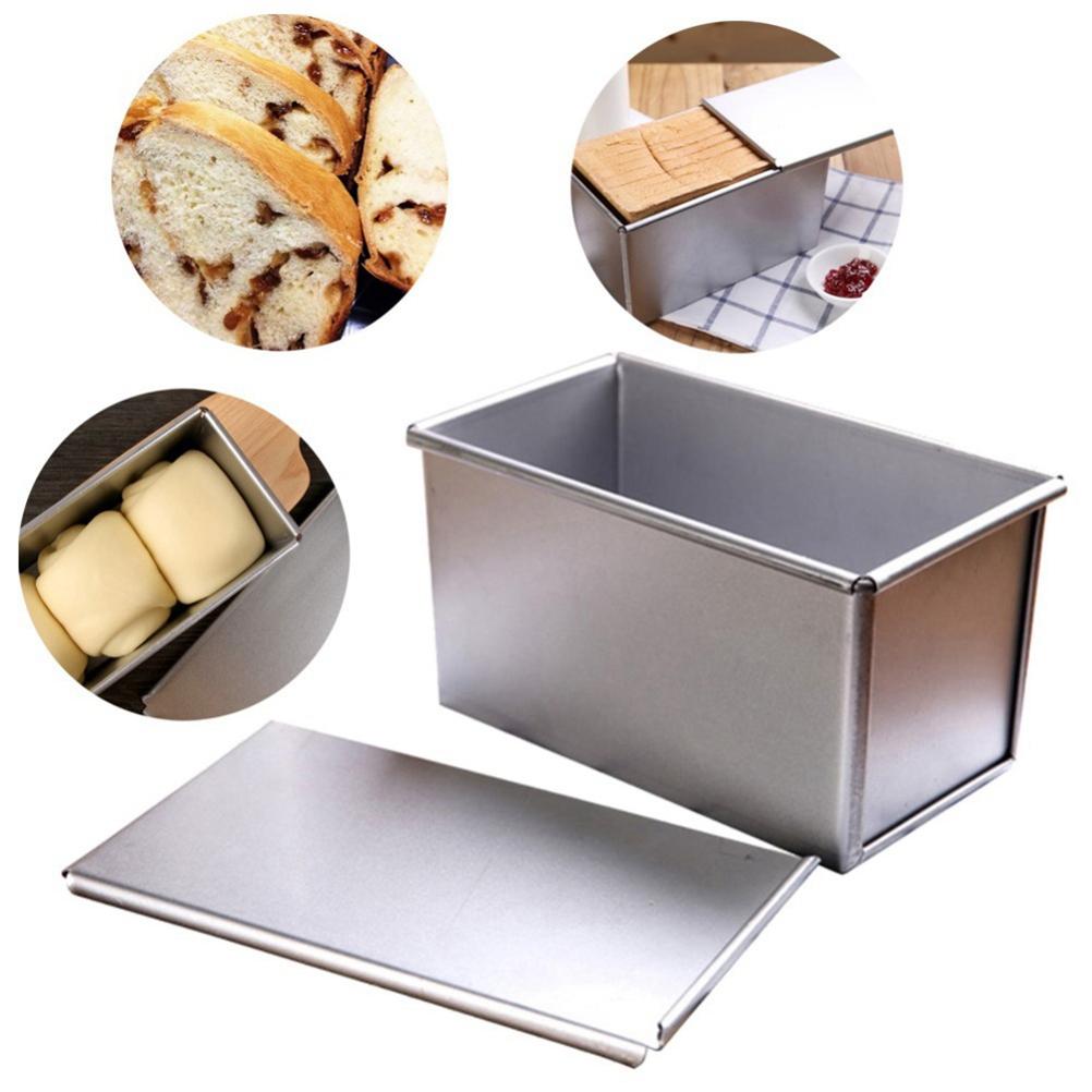 450g Aluminum Toast Bread Pan with Lid Square Loaf Cake Mold Baking Tin