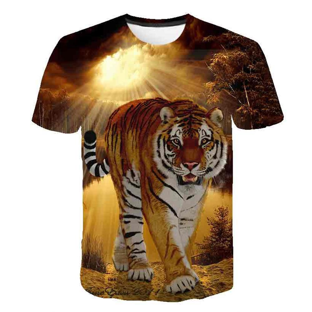3D Lion Printing T-shirt for Boys and Girls, Cool and Ruler, Fashion, Personality