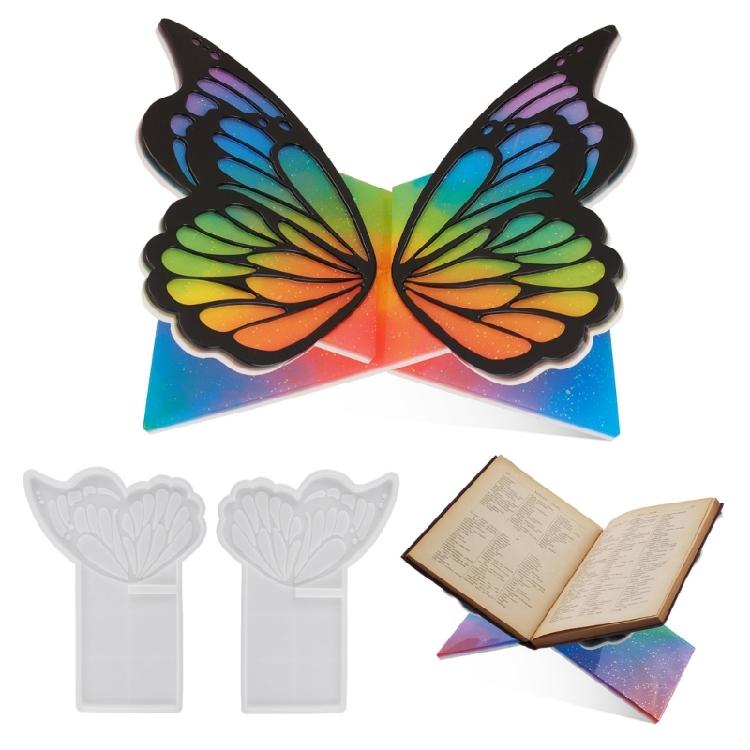 Versatile Silicone Butterfly Shaped Mold for Bookshelves Epoxy Resin Bookrack Decoration Mold Jewelry Making Supplies