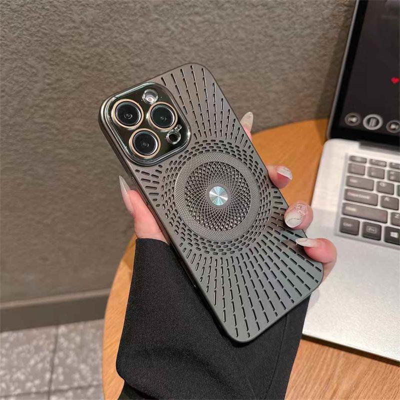 Luxus-PC-Kühltelefonhülle für iPhone 16 15 14 13 12 Pro Max Magnetische aushöhlen stoßfeste Stoßstangenabdeckung