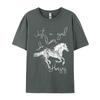 Just A Girl Who Loves Horses Jumping Horse White Silhouette TShirts Funny Tops Tees O Neck New Year Day Pure Cotton