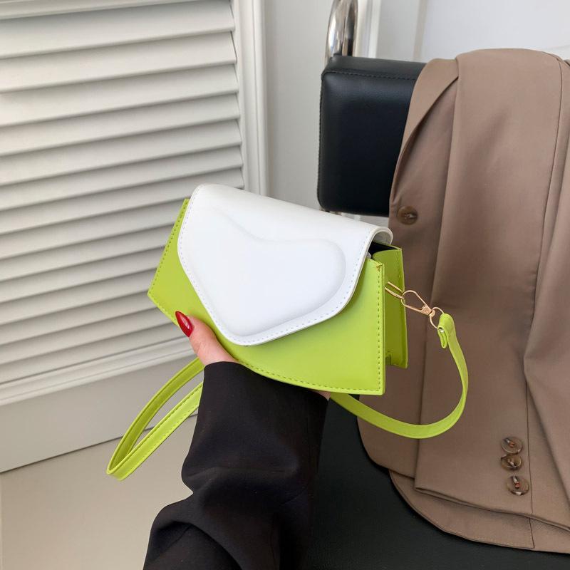Contrasting color fashion shoulder messenger bag women's 2025 early spring new foreign style versatile ins small square bag