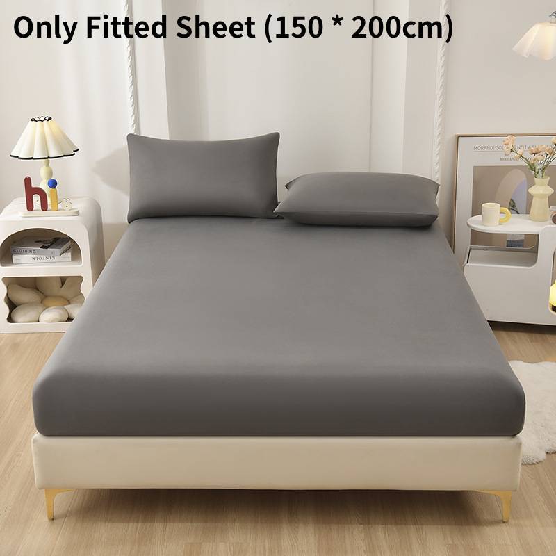 Polyester Fitted Sheet 30cm Deep And Solid Color With Breathable Fabric For Bedroom Use