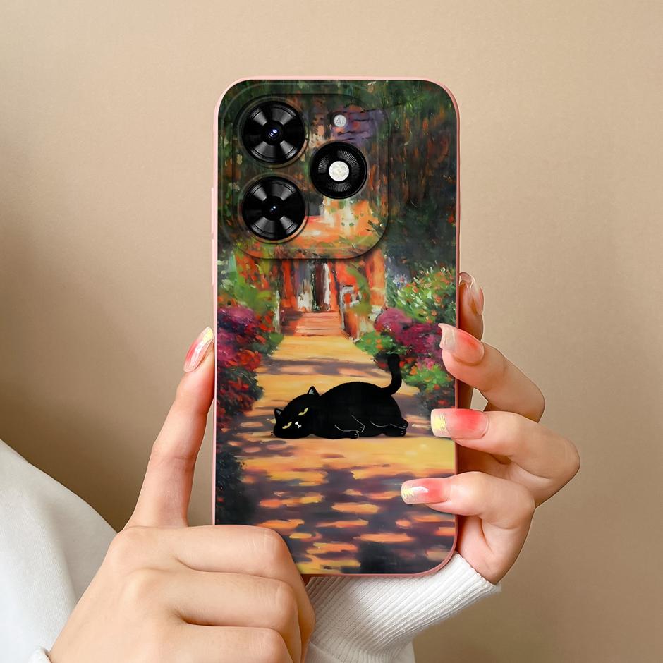 For Tecno Spark Go 2024 Casing Fashion Coconut Tree Liquid Silicone Soft TPU Shockproof Phone Cover For TecnoSpark Go 2024 Funda