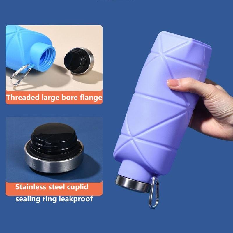 700Ml Collapsible Silicone Water Bottle Leakproof Lightweight Running Sports Flask Ydsh05