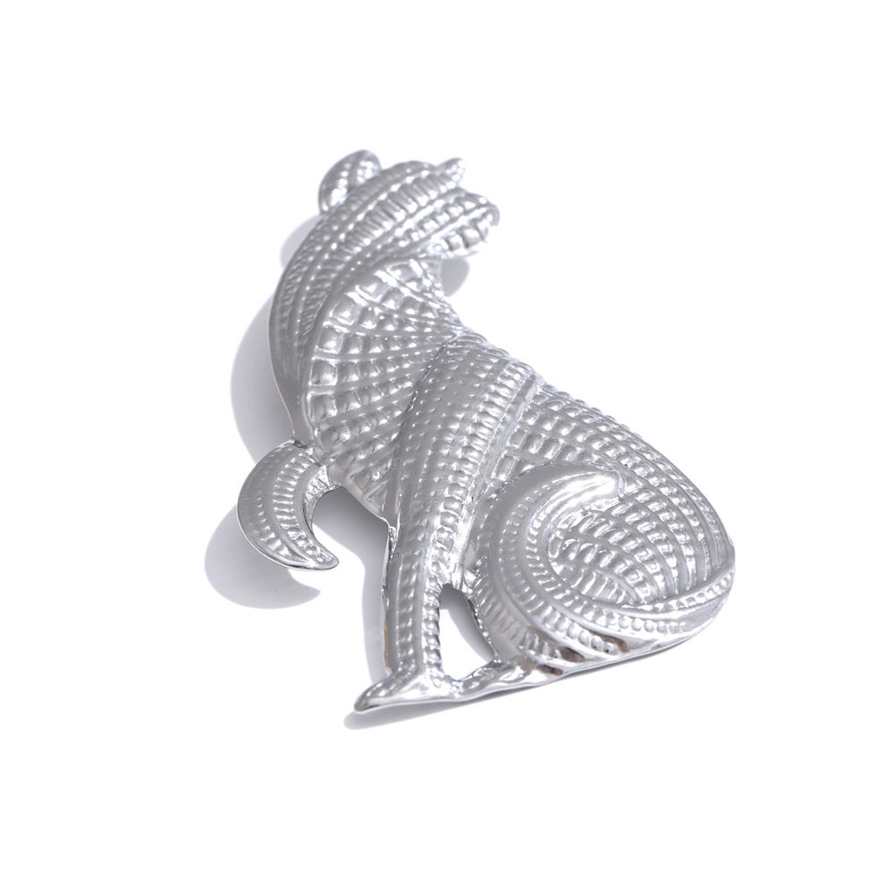 

Yhpup Stainless Steel Metal Leopard Brooch Pin Unisex Women Men Accessories Minimalist Statement Jewelry