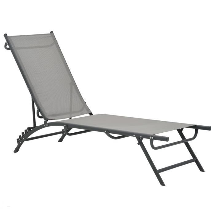 VidaXL Sun Loungers 2 Pcs Textilene and Steel