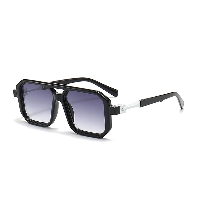 Trendy Unisex Retro Square Sunglasses with Double Bridge