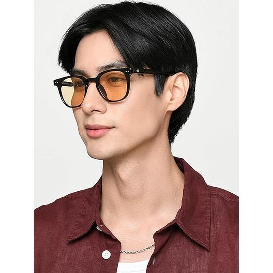 VINCENT CHASE EYEWEAR By Lenskart | Black Yellow Full Rim Oval Sunglasses | Indoor Glasses | 100% Uv Protected | For Men & Women | Large | Vc S16750