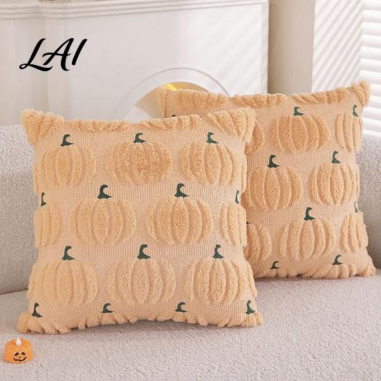 Cozy Seasonal Cushion Case Plush Pumpkin Cover Halloween Throw Pillow 18 X Fall Themed Cases Inches Maple Leaf for Sofa Couch Decor Breathable