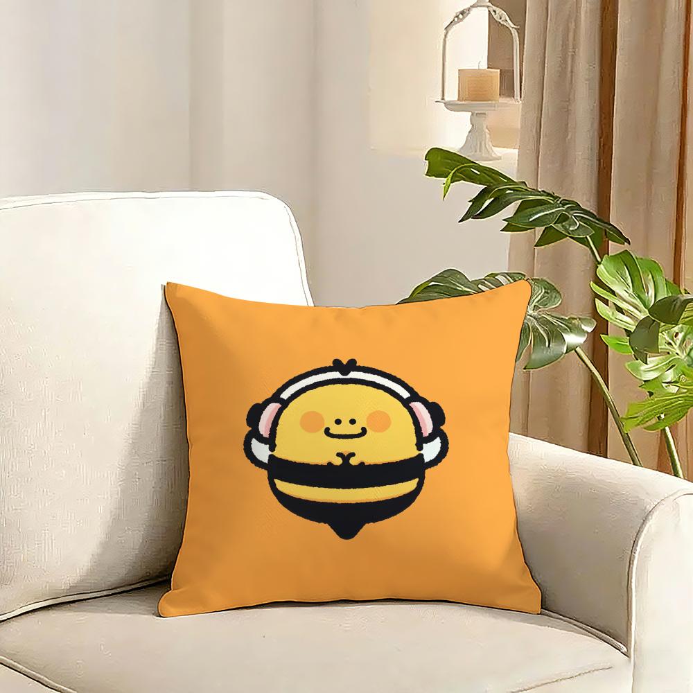 Cute Cushion Cover Reversible Plush Pillow Cover Soft Fluffy  Home Decor for Sofa Bedroom