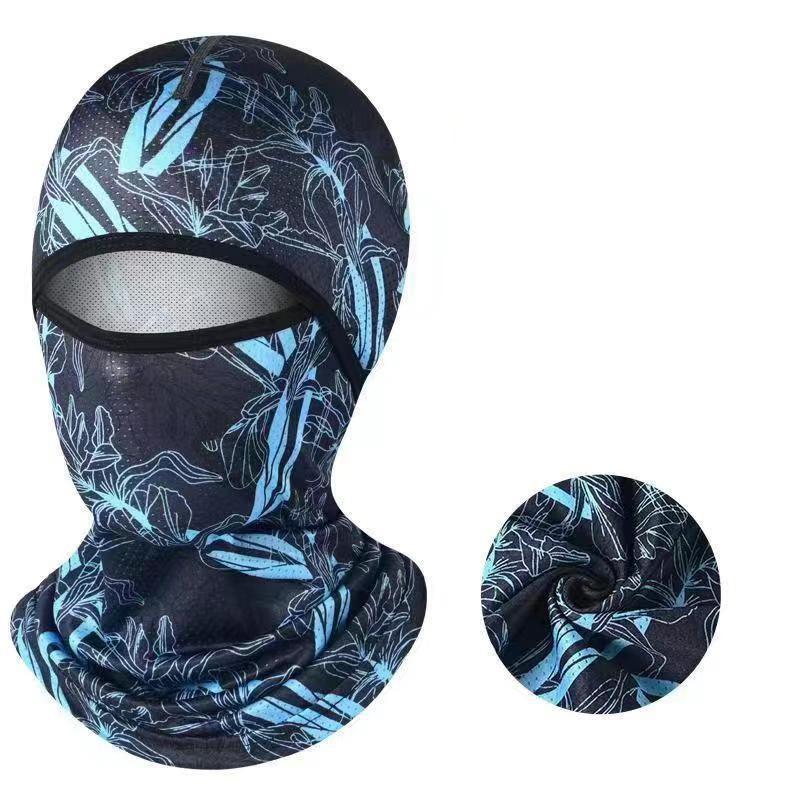 Summer Cool Balaclava Ice Silk Cycling Full Face Cap Sun Anti-Uv Protection Sports Face Cover Headwear Bike Motorcycle Men'S Hat