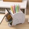 Xiaobudian Elephant Pencil Holder, Creative Phone Stand, Practical Storage Box, Desktop Organizer for Pens Makeup Brushes, Home Office Supplies