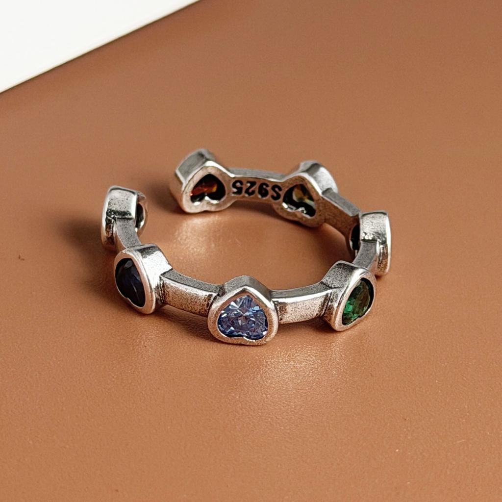Xiaomi BF CLUB 925 Sterling Silver Ring For Women Jewelry Retro Crown Shape Open Vintage Handmade Ring Allergy For Party Birthday Gift
